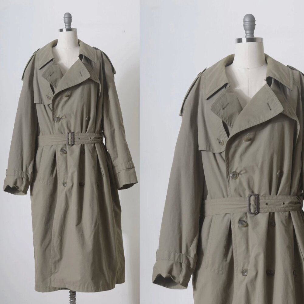 Gore Tex Bugatti Vintage Trench Coat - Olive Green - 1990's